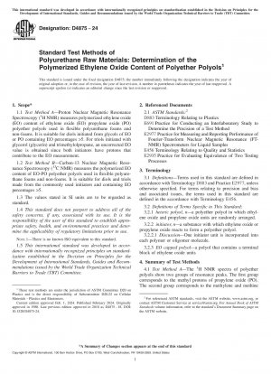 Standardtestmethoden für Polyurethan-Rohstoffe: Bestimmung des Gehalts an polymerisiertem Ethylenoxid in Polyetherpolyolen