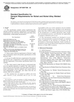 Standardspezifikation für allgemeine Anforderungen an geschweißte Rohre aus Nickel und Nickellegierungen