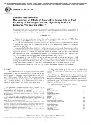 Standardtestmethode zur Messung der Auswirkungen von Automobilmotorenölen auf den Kraftstoffverbrauch von Personenkraftwagen und leichten Nutzfahrzeugen bei Sequenz-VIE-Funkenzündung