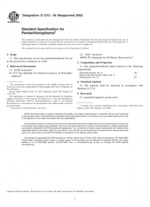 Standardspezifikation für Pentachlorphenol