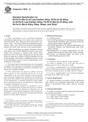 Standardspezifikation für kohlenstoffarme Ni-Fe-Cr-Mo-Cu-N-Legierung, Ni-Fe-Cr-Si-Legierung, kohlenstoffarme Cr-Ni-Fe-N-Legierung, Fe-Ni-Cr-Mo-Cu- Platten, Bleche und Streifen aus N-Legierung und Ni-Fe-Cr-Mo-N-Legierung