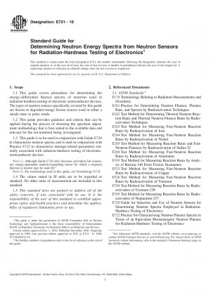 Standardhandbuch zur Bestimmung von Neutronenenergiespektren von Neutronensensoren zur Strahlungshärteprüfung von Elektronik