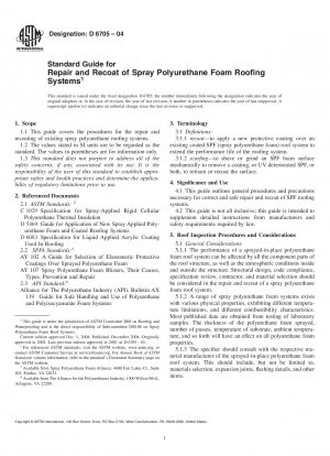 Standardhandbuch für die Reparatur und Neubeschichtung von gespritzten Polyurethanschaum-Dachsystemen