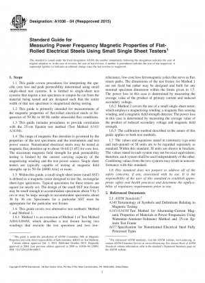 Standardhandbuch zur Messung der magnetischen Netzfrequenzeigenschaften von flachgewalztem Elektrostahl mit kleinen Einzelblechprüfgeräten