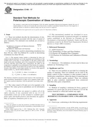 Standardtestmethoden für die polariskopische Untersuchung von Glasbehältern