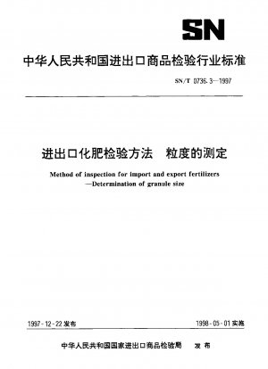 Kontrollmethode für Import- und Exportdüngemittel. Bestimmung der Granulatgröße