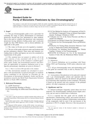 Standardhandbuch für die Reinheit von Monomerweichmachern mittels Gaschromatographie