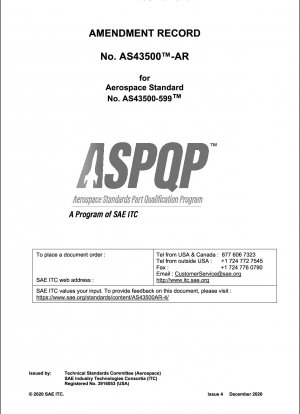 AS43500-599AR Änderungsprotokoll zum Zeichnungsstandard Nr. AS43500-599