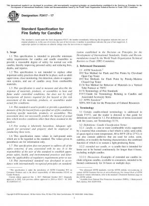 Standardspezifikation für den Brandschutz von Kerzen