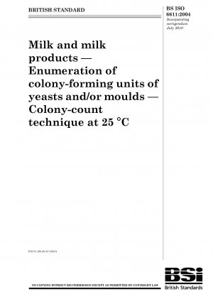 Milch und Milchprodukte – Zählung der koloniebildenden Einheiten von Hefen und/oder Schimmelpilzen – Koloniezählungstechnik bei 25 °C