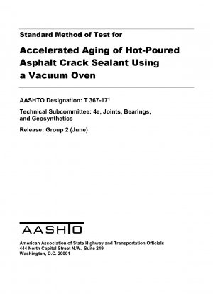 Standardmethode zur Prüfung der beschleunigten Alterung von heiß gegossenem Asphaltrissdichtmittel unter Verwendung eines Vakuumofens