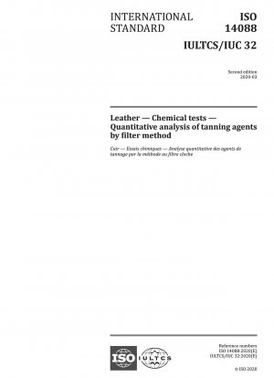 Leder – Chemische Tests – Quantitative Analyse von Gerbstoffen durch Filtermethode