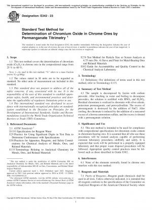 Standardtestmethode zur Bestimmung von Chromoxid in Chromerzen mittels Permanganat-Titrimetrie
