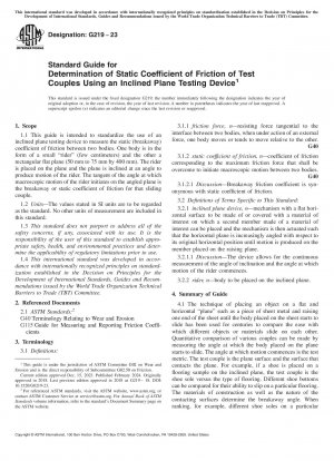 Standardhandbuch zur Bestimmung des statischen Reibungskoeffizienten von Testpaaren mithilfe eines Prüfgeräts für geneigte Ebenen