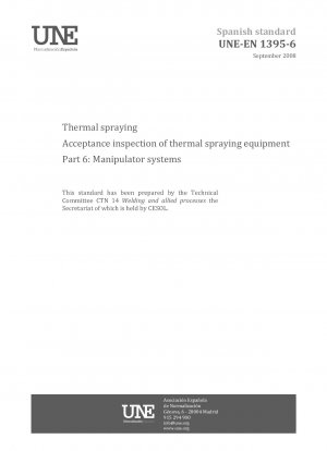 Thermisches Spritzen – Abnahmeprüfung von Anlagen zum thermischen Spritzen – Teil 6: Manipulatorsysteme