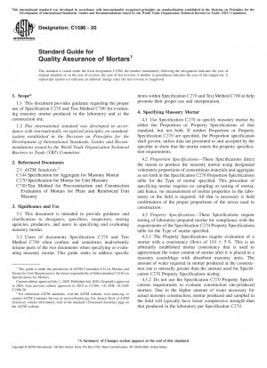 Standardhandbuch zur Qualitätssicherung von Mörteln