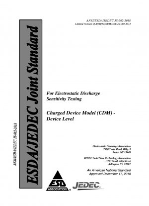 Für die Prüfung der Empfindlichkeit gegenüber elektrostatischer Entladung, geladenes Gerätemodell (CDM) – Geräteebene