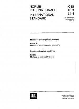Rotierende elektrische Maschinen; Teil 6: Kühlmethoden (IC-Code)