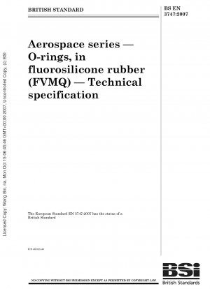 Luft- und Raumfahrtserie – O-Ringe aus Fluorsilikonkautschuk (FVMQ) – Technische Spezifikation