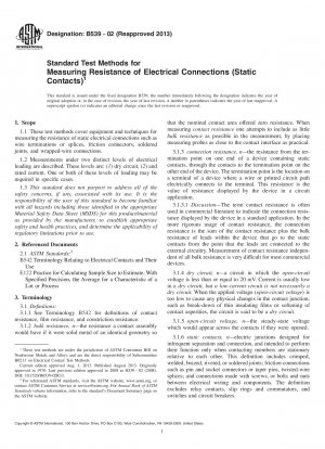 Standardtestmethoden zur Messung des Widerstands elektrischer Verbindungen (statische Kontakte)