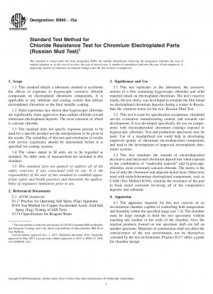 Standardtestmethode für den Chloridbeständigkeitstest für chromgalvanisierte Teile (Russischer Schlammtest)