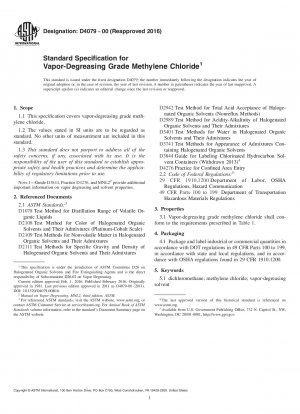 Standardspezifikation für dampfentfettendes Methylenchlorid