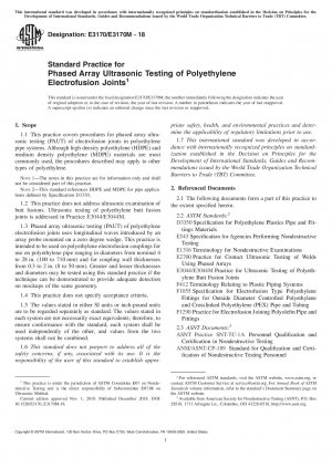 Standardpraxis für die Phased-Array-Ultraschallprüfung von Polyethylen-Elektroschweißverbindungen
