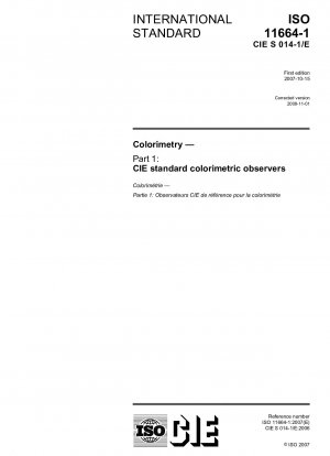 Kolorimetrie – Teil 1: CIE-Standard-Kolorimetriebeobachter