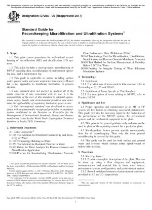 Standardhandbuch für aufzeichnungsführende Mikrofiltrations- und Ultrafiltrationssysteme