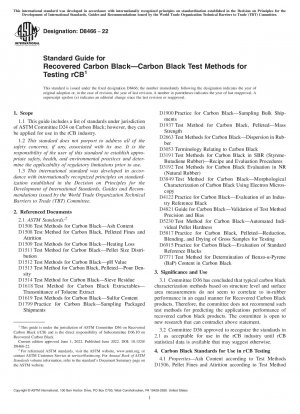 Standardhandbuch für wiedergewonnenen Ruß – Ruß-Testmethoden zum Testen von rCB