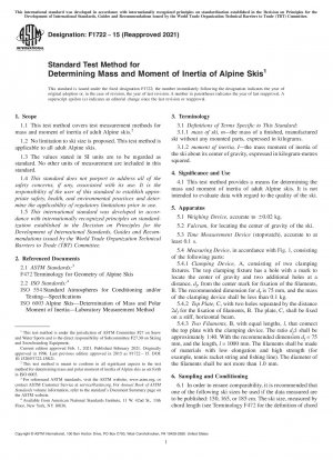 Standardtestmethode zur Bestimmung der Masse und des Trägheitsmoments von Alpinskiern