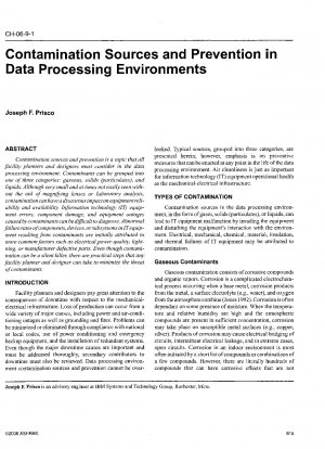 Contamination Sources and Prevention in Data Processing Environments