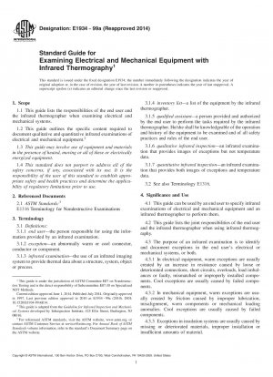 Standardhandbuch zur Untersuchung elektrischer und mechanischer Geräte mit Infrarot-Thermografie