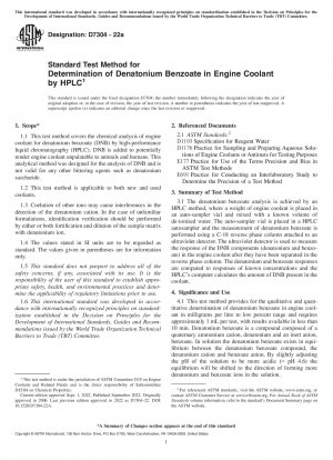 Standardtestmethode zur Bestimmung von Denatoniumbenzoat im Motorkühlmittel mittels HPLC