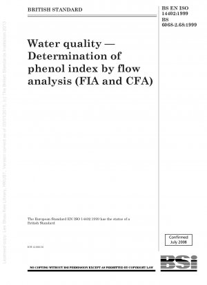 Wasserqualität – Bestimmung des Phenolindex mittels Durchflussanalyse (FIA und CFA)