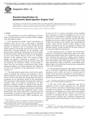 Standardspezifikation für Kraftstoffe für Ottomotoren in Kraftfahrzeugen