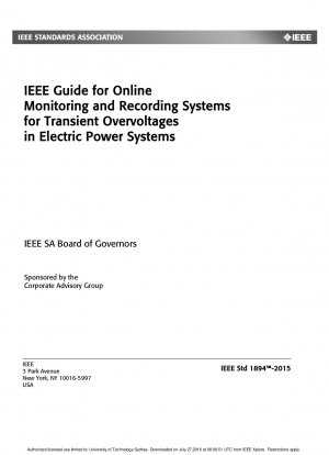 IEEE-Leitfaden für Online-Überwachungs- und Aufzeichnungssysteme für transiente Überspannungen in elektrischen Energiesystemen