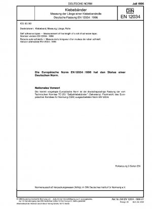 Selbstklebebänder – Messung der Länge einer Klebebandrolle; Deutsche Fassung EN 12034:1996
