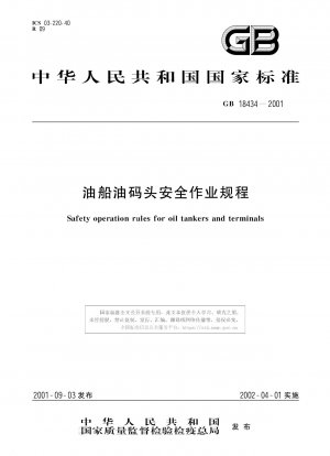 Sicherheitsregeln für den Betrieb von Öltankschiffen und Terminals