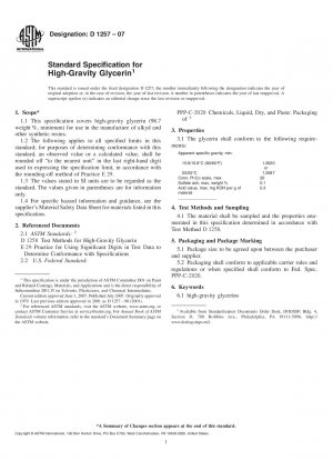 Standardspezifikation für High-Gravity-Glycerin