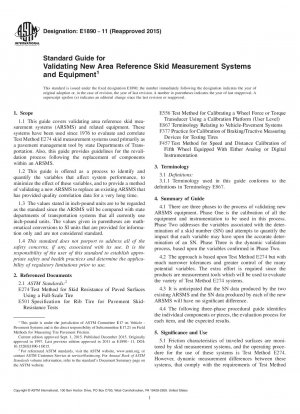 Standardhandbuch zur Validierung neuer Flächenreferenz-Skid-Messsysteme und -Geräte