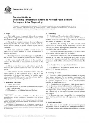 Standardhandbuch zur Bewertung der Temperatureinflüsse auf Aerosol-Schaumdichtmittel während und nach der Abgabe