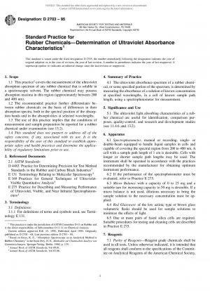 Standardpraxis für Kautschukchemikalien – Bestimmung der UV-Absorptionseigenschaften