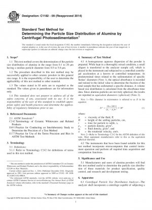 Standardtestmethode zur Bestimmung der Partikelgrößenverteilung von Aluminiumoxid durch zentrifugale Photosedimentation