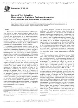 Standardtestmethode zur Messung der Toxizität sedimentassoziierter Kontaminanten bei wirbellosen Süßwassertieren