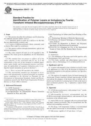 Standardpraxis zur Identifizierung von Polymerschichten oder -einschlüssen mittels Fourier-Transformations-Infrarot-Mikrospektroskopie (FT-IR)