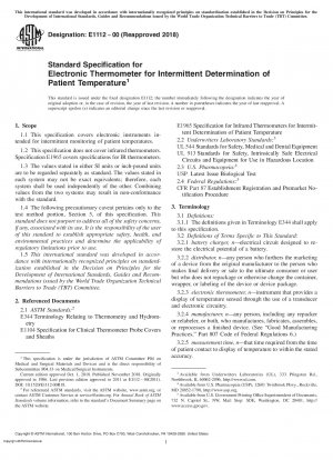 Standardspezifikation für elektronische Thermometer zur intermittierenden Bestimmung der Patiententemperatur