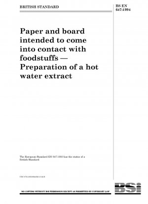 Papier und Pappe, die dazu bestimmt sind, mit Lebensmitteln in Berührung zu kommen – Herstellung eines Heißwasserextrakts