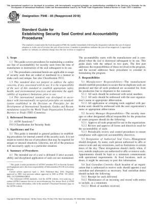 Standardleitfaden zur Einrichtung von Sicherheitssiegelkontroll- und Rechenschaftspflichtverfahren