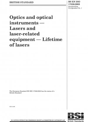Optik und optische Instrumente – Laser und laserbezogene Ausrüstung – Lebensdauer von Lasern